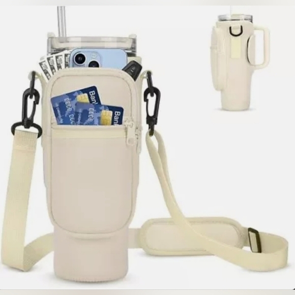 Accessories - 40oz Tumbler Crossbody Bag Color Cream - New In Box